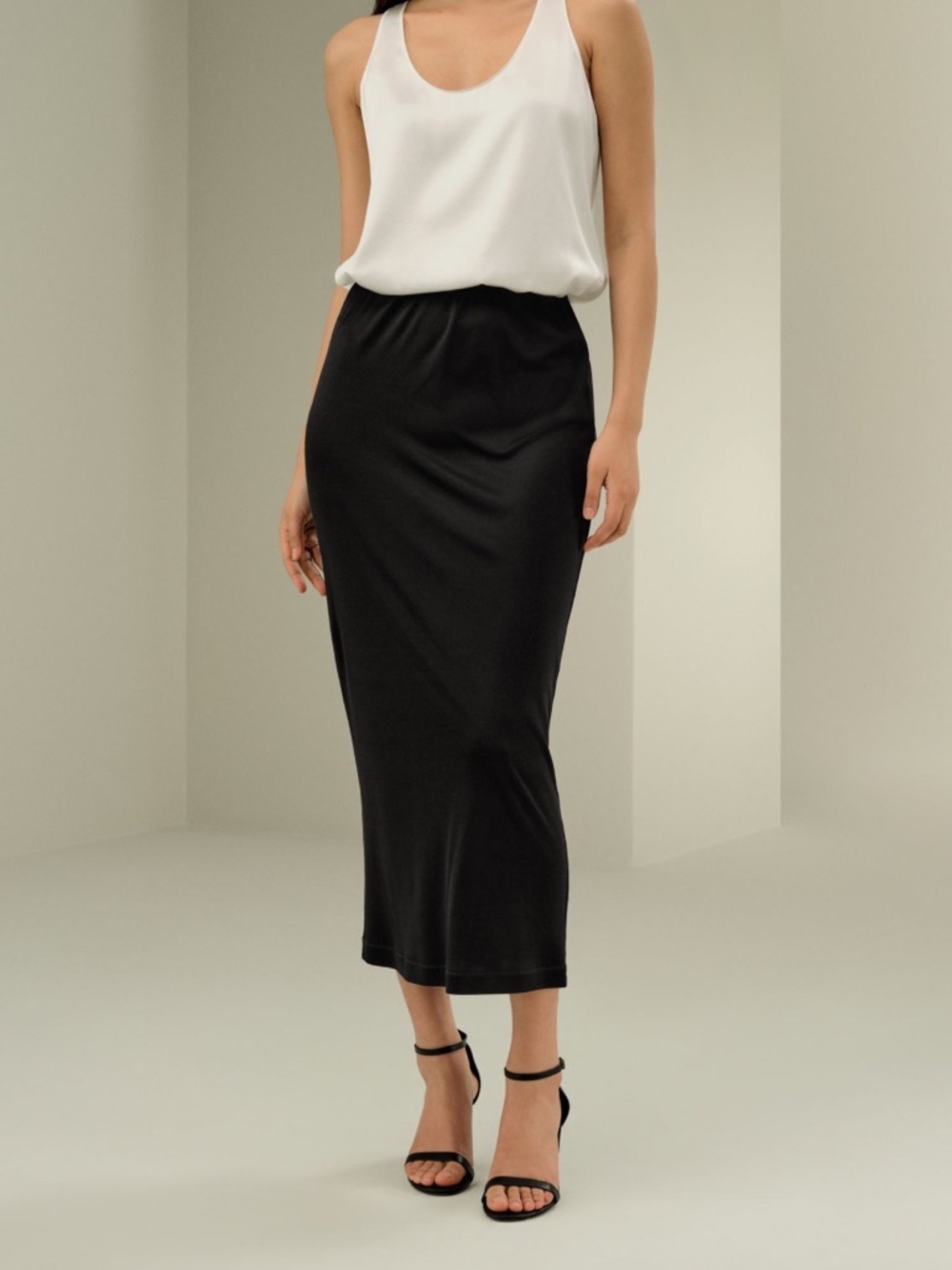 Lily Silk Elegant Silk Midi Skirt